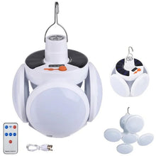 Carregar imagem no visualizador da galeria, LÁMPARA LED CARGA SOLAR & USB | MANDO A DISTANCIA | 5 LED | IMPERMEABLE