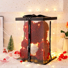 Cargar imagen en el visor de la galería, OSO DE ROSAS DEL AMOR Y AMISTAD | 25CM & 40CM | 3 TIPOS DE LUZ | CAJA DE REGALO