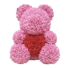 Cargar imagen en el visor de la galería, OSO DE ROSAS DEL AMOR Y AMISTAD | 25CM & 40CM | 3 TIPOS DE LUZ | CAJA DE REGALO