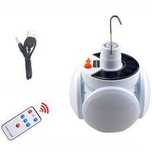 Carregar imagem no visualizador da galeria, LÁMPARA LED CARGA SOLAR & USB | MANDO A DISTANCIA | 5 LED | IMPERMEABLE