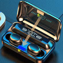Cargar imagen en el visor de la galería, AURICULARES INALÁMBRICOS 9DXTS | BLUETOOTH 5.0 | PANTALLA LED | IMPERMEABLES | MICROFONO ESTÉREO